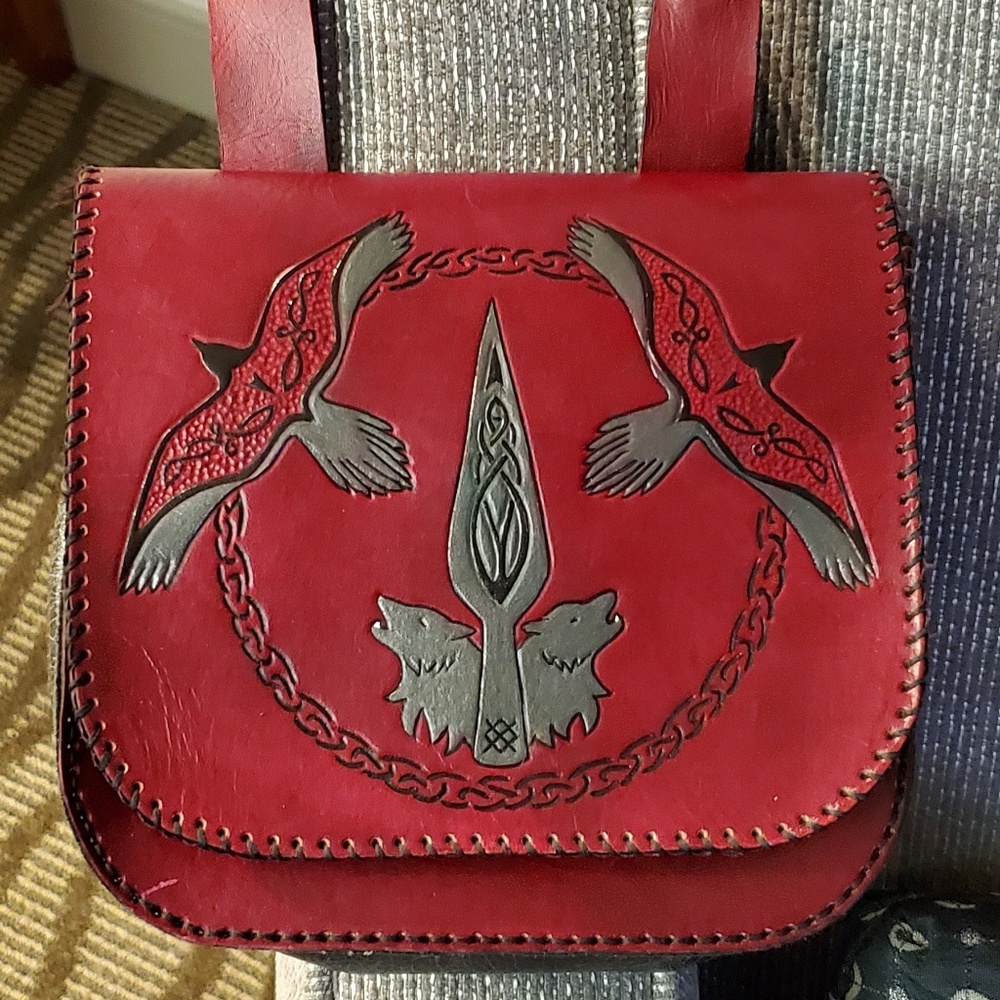 Norse God Odin Inspired leather purse